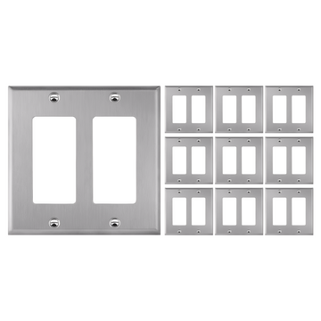 Enerlites Decorator/GFCI Two-Gang Metal Wall Plate